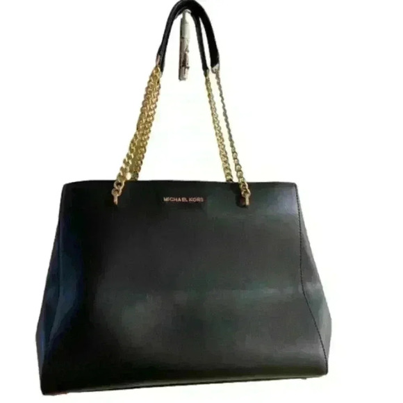 Michael Kors Handbags - MICHAEL KORS M. Kors Black Gold Chain Purse - Like New